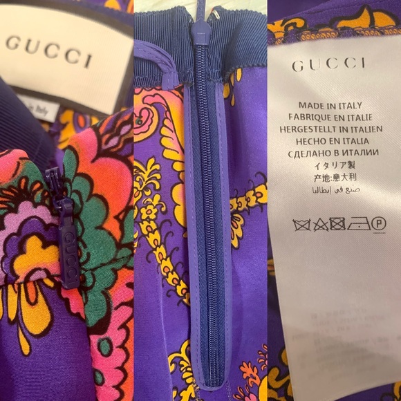 GUCCI Printed Silk Wide Leg Pants - Picture 6 of 8